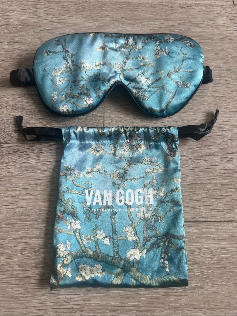 Van Gogh Almond Blossom Satin Sleep Mask and Pouch